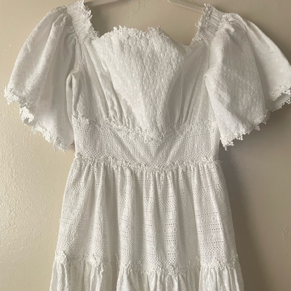 Isabel Garcia white embroidered off the shoulder maxi dress - Picture 3 of 16